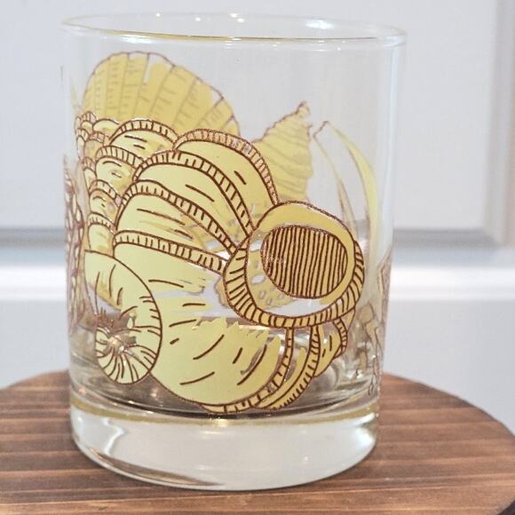 VTG Taste Setters Seashell Glassware Old Fashion Set of 5 Beach Low Ball Glasses - Picture 7 of 8